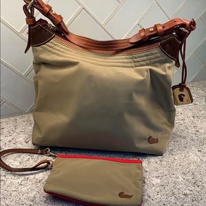 Dooney & Bourke tan nylon shoulder bag